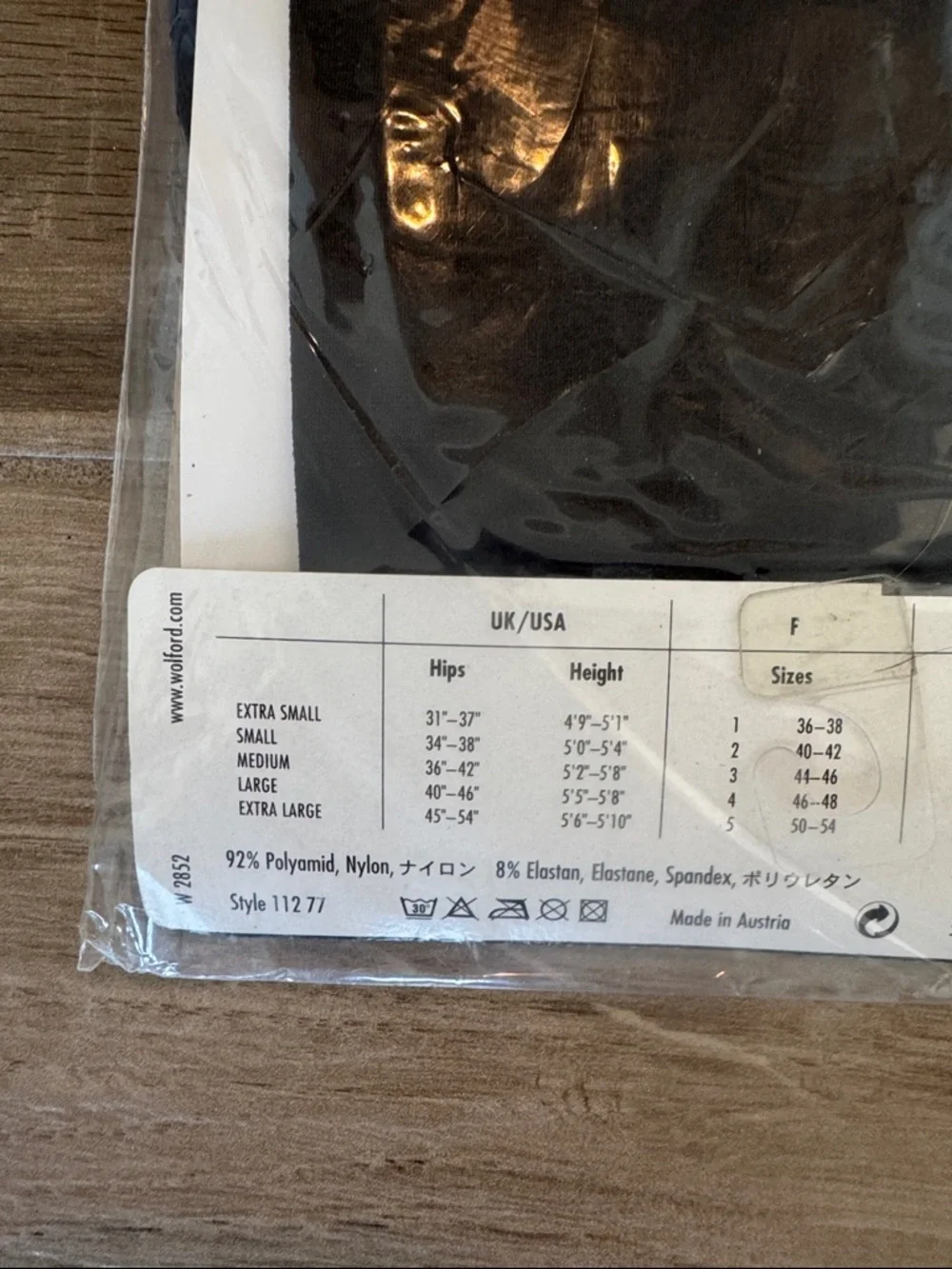 NWT Wolford M Navy Satin Opaque 50 Sheer Tights